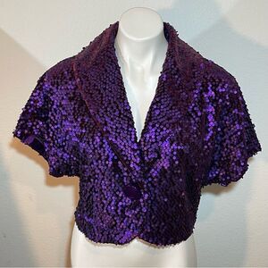 Hilton Hollis Sequin Silk Velvet Blend Jacket size 6